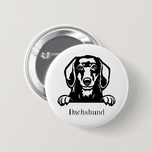 dachshund dog  6 cm round badge