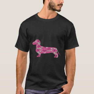 Dachshund Dog Art Decorative Flower Floral  Wiener T-Shirt
