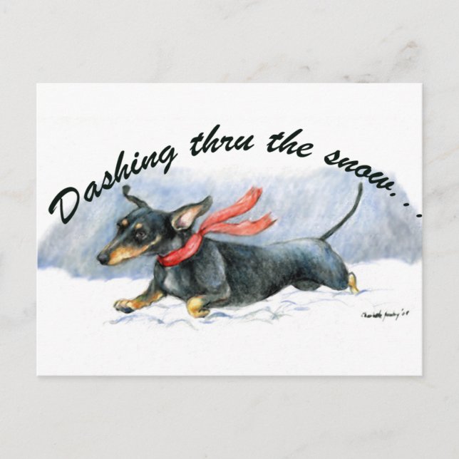 Dachshund Dog Art Postcard (Front)