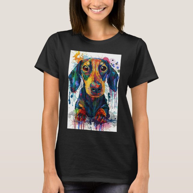 Dachshund Dog Art T-Shirt (Front)