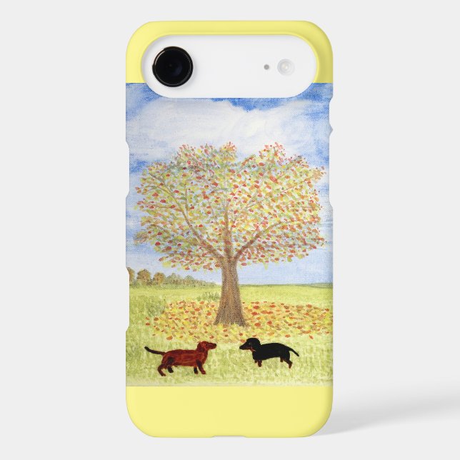 Dachshund Dog Autumn Tree Case-Mate iPhone Case (Back)