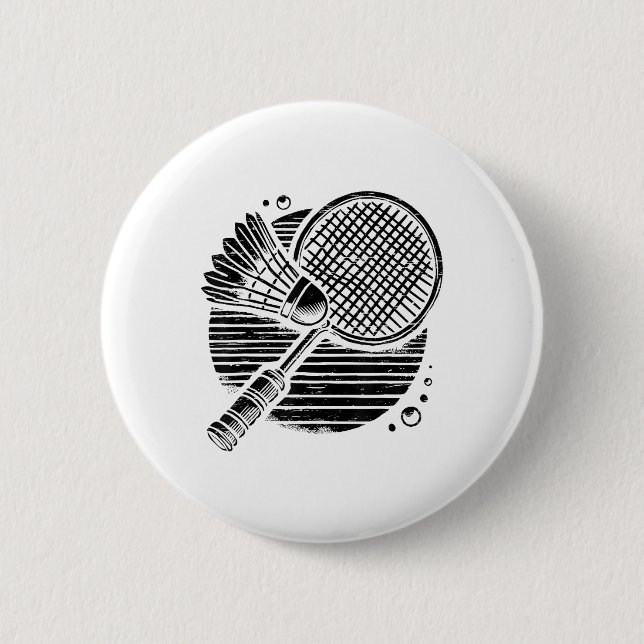 Dachshund Dog Badminton Player Shuttle  6 Cm Round Badge (Front)