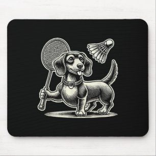 Dachshund Dog Badminton Player Shuttle Men Women  Mouse Pad