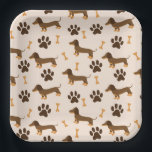 Dachshund Dog Birthday Paper Plate<br><div class="desc">Whether you're hosting a birthday bash or a simple family dessert,  these dachshund paper plates bring convenience without compromising on style.</div>