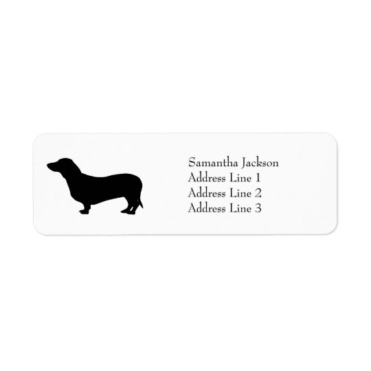 Dachshund dog black silhouette cute custom return address label