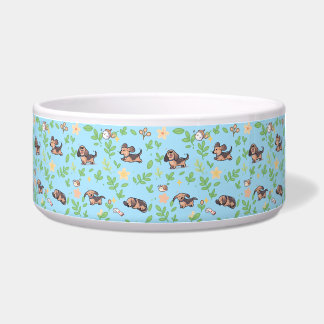 Dachshund Dog Bowl Spring Floral Pastel Pet Design