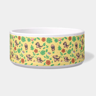 Dachshund Dog Bowl Summer Floral Kawaii Pet
