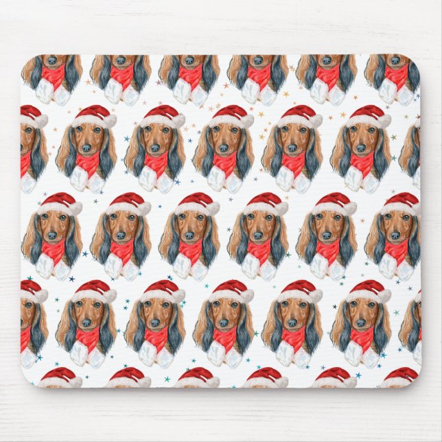 Dachshund Dog Breed Christmas Mouse Pad (Front)