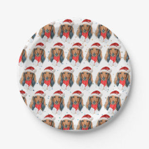 Dachshund Dog Breed Christmas Paper Plate
