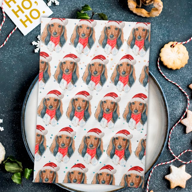 Dachshund Dog Breed Christmas Tea Towel (Creator Uploaded)