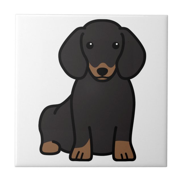 Dachshund Dog Cartoon Ceramic Tile (Front)