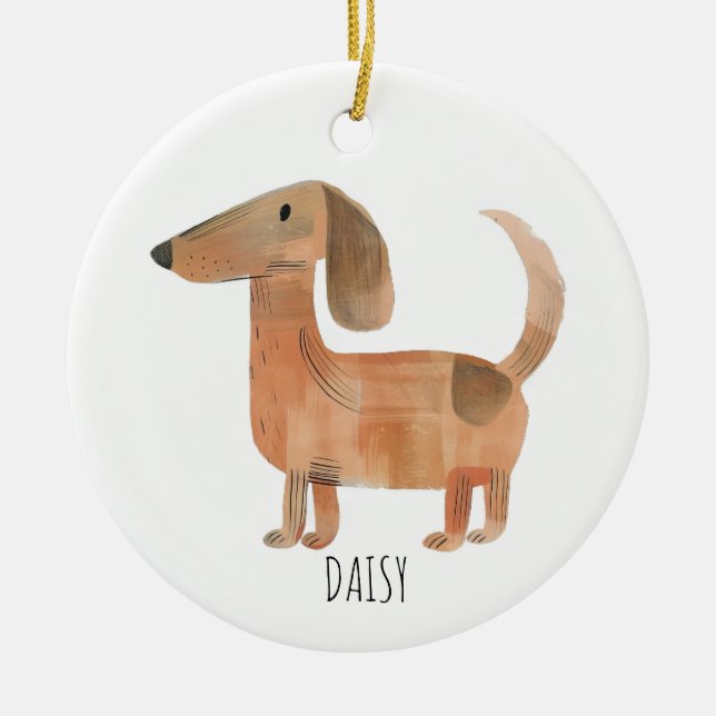 Dachshund  Dog Ceramic Ornament (Front)