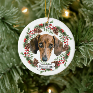 Dachshund  dog ceramic ornament