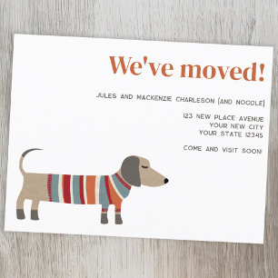 Dachshund Dog Change of Address Announcement