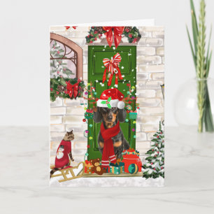 Dachshund Dog Christmas   Card