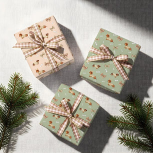 Dachshund Dog Christmas Checkerboard Sweater Bow Wrapping Paper Sheet