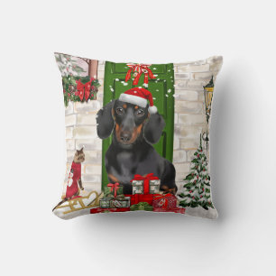 Dachshund Dog Christmas  Cushion