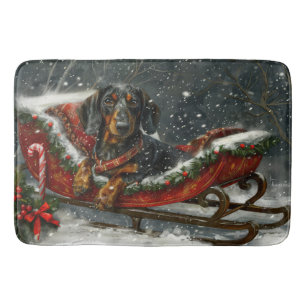 Dachshund Dog Christmas Festive  Bath Mat