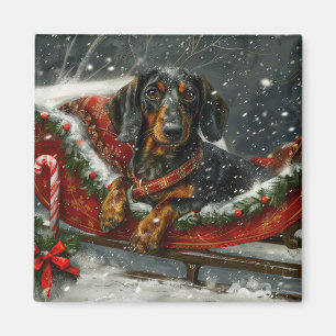 Dachshund Dog Christmas Festive  Magnet