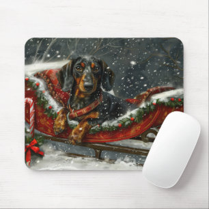 Dachshund Dog Christmas Festive Mouse Pad