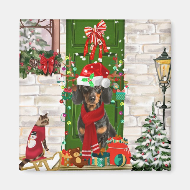 Dachshund Dog Christmas   Magnet (Front)