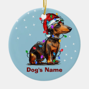 Dachshund Dog Christmas Personalized Ornament