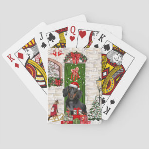 Dachshund Dog Christmas   Playing Cards