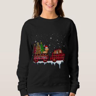 Dachshund Dog Christmas Red Plaid Truck Santa Xmas Sweatshirt