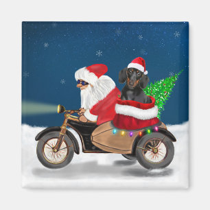 Dachshund Dog Christmas Santa Claus  Magnet