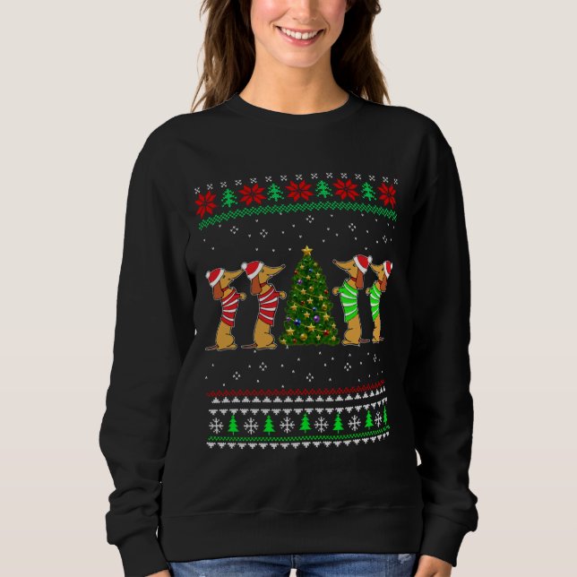 Dachshund Dog Christmas Ugly Sweater Dachshund Xma (Front)