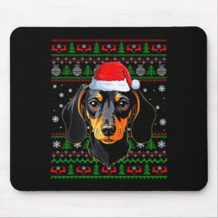Dachshund Dog Christmas Ugly Sweater Santa Adults  Mouse Pad