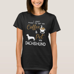 Dachshund Dog Coffee Owner Christmas Birthday T-Shirt
