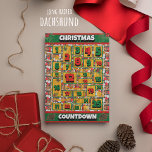 Dachshund Dog Countdown Christmas Advent Calendar Holiday Card<br><div class="desc">Dachshund Dog Countdown Christmas Advent Calendar Holiday Card features a watercolor of a Dachshund with a Christmas hat and a red scarf. Funny design for Dog Lovers!</div>