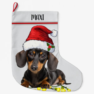 Dachshund Dog Custom Pet Large Christmas Stocking