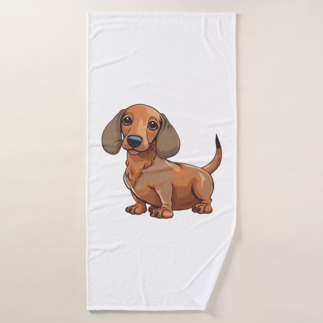 Dachshund Dog Cute  Bath Towel (Bath Towel)
