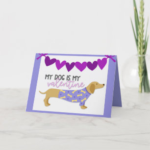 Dachshund Dog Cute Funny Purple Custom Text Holiday Card