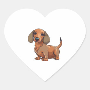 Dachshund Dog Cute  Heart Sticker