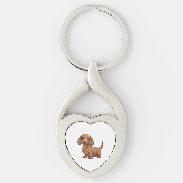 Dachshund Dog Cute  Key Ring (Front)