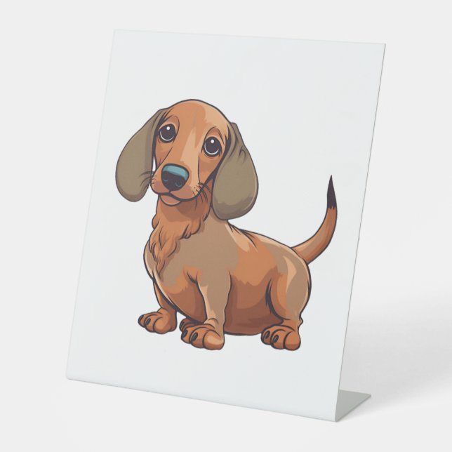 Dachshund Dog Cute  Pedestal Sign (Front)