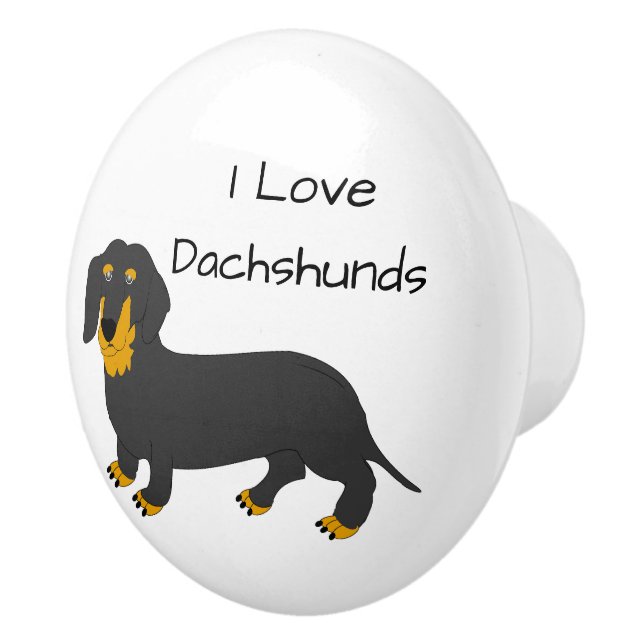 Dachshund Dog Design Ceramic Knob (Right)