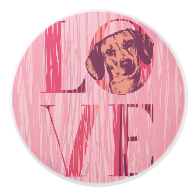 Dachshund dog  - Doxie Ceramic Knob (Front)