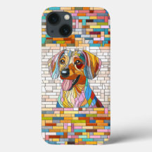 Dachshund dog - Doxie -colourful mosaic