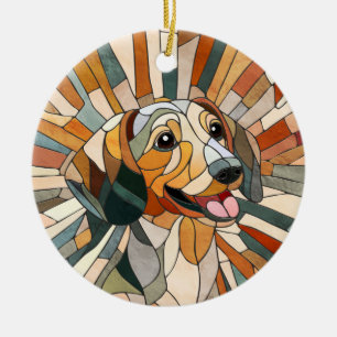 Dachshund dog  - Doxie -colourful mosaic Ceramic Ornament