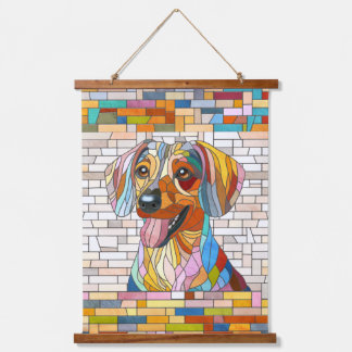 Dachshund dog  - Doxie -colourful mosaic Hanging Tapestry