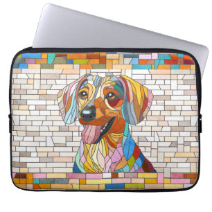 Dachshund dog - Doxie -colourful mosaic Laptop Sleeve