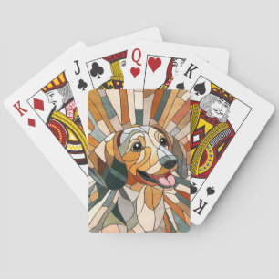 Dachshund dog - Doxie -colourful mosaic Playing Cards