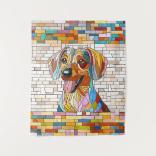 Dachshund dog  - Doxie -colourful mosaic Tapestry