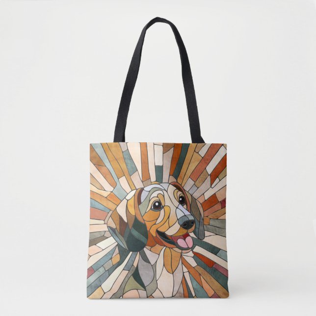 Dachshund dog  - Doxie -colourful mosaic Tote Bag (Front)