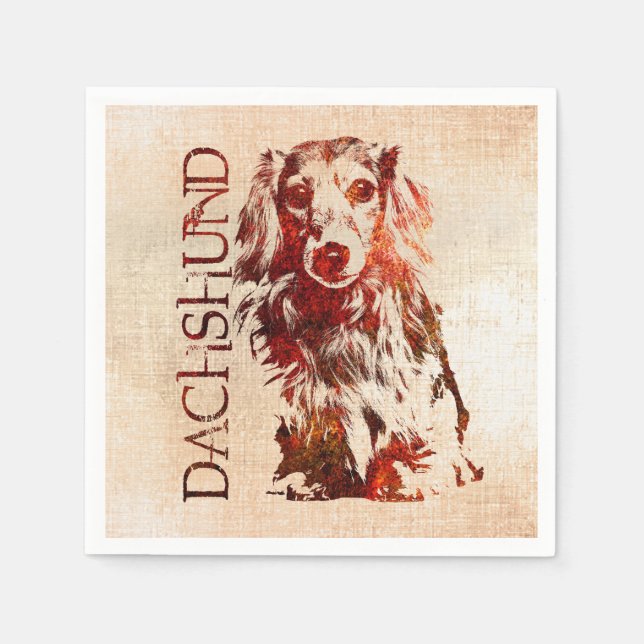 Dachshund dog  - Doxie Napkin (Front)