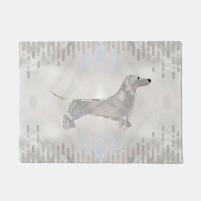 Dachshund dog  - Doxie pearl silhouette Doormat (Front)